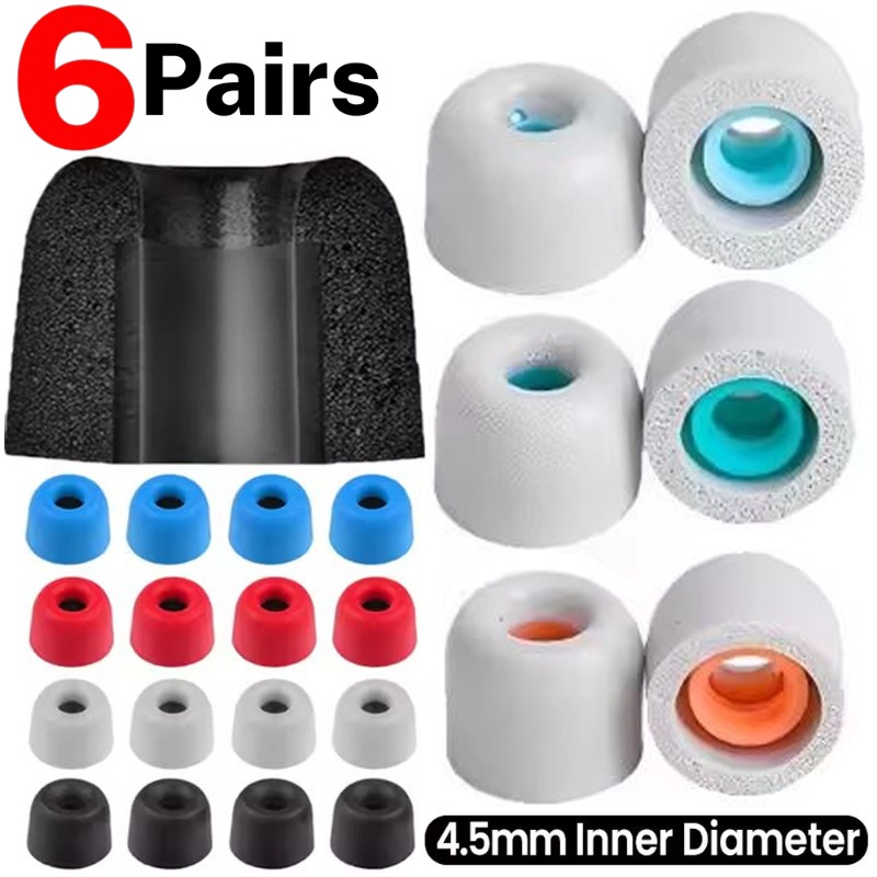 Earphone Foam Tip - 6/1 Pary Miękkich Gąbek Piankowych do