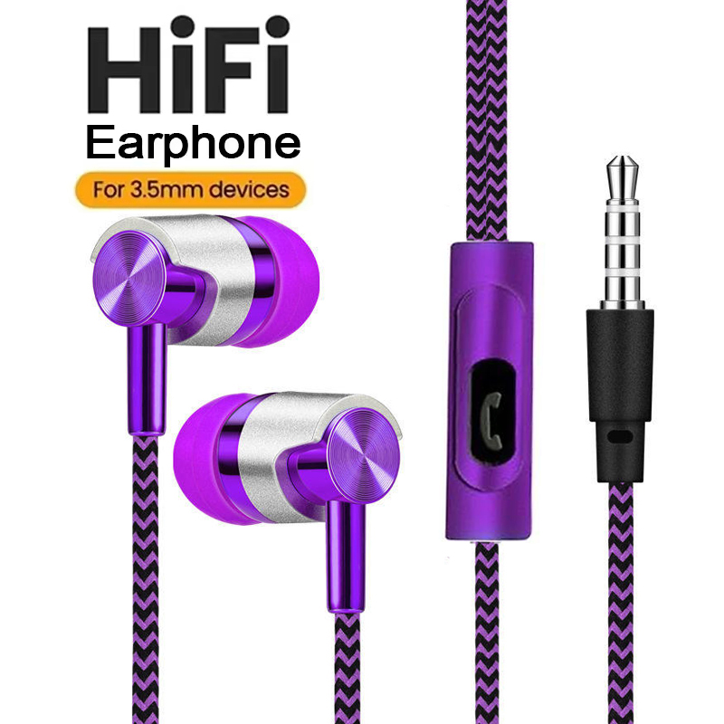 Wired Earphone Mic - Wbudowany mikrofon HD, słuchawki przewodowe 3.5mm