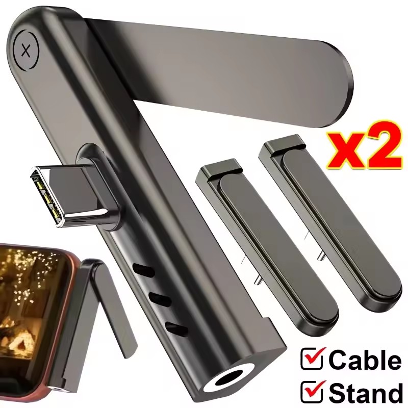 Headphone Stand Desk - 2/1 SZT. Przenośny Adapter USB-C na
