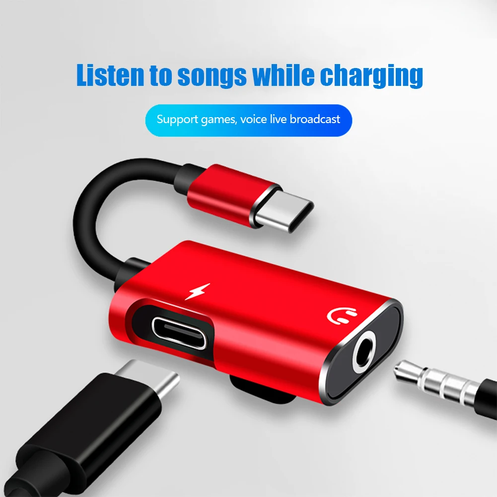 Earphone Splitter Jack - Adapter USB-C na Jack 3.5mm do