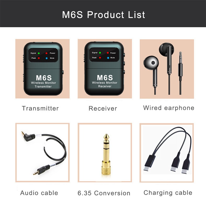 In Ear Monitor Iem - Bezprzewodowy stereofoniczny system monitoringu dousznego 2.4G