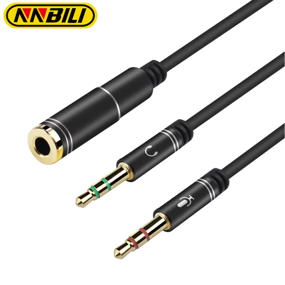 Earphone Splitter Jack - NNBILI Mini Jack 3.5 Mikrofon Słuchawki