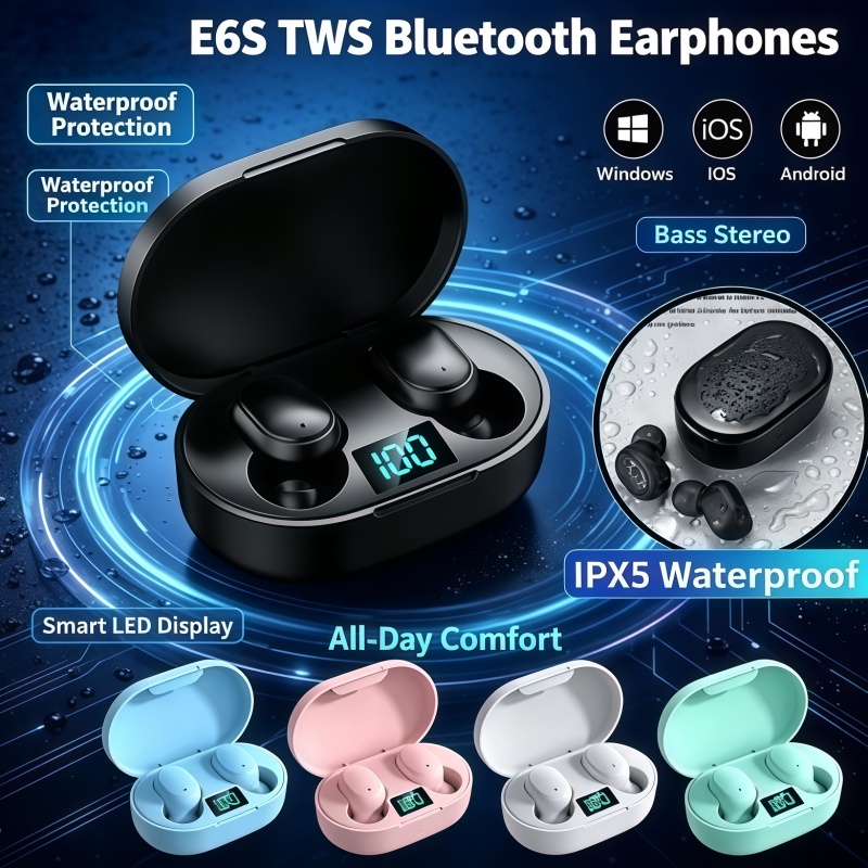Bluetooth Headset On Ear - Popularne słuchawki bezprzewodowe TWS E6S Fone