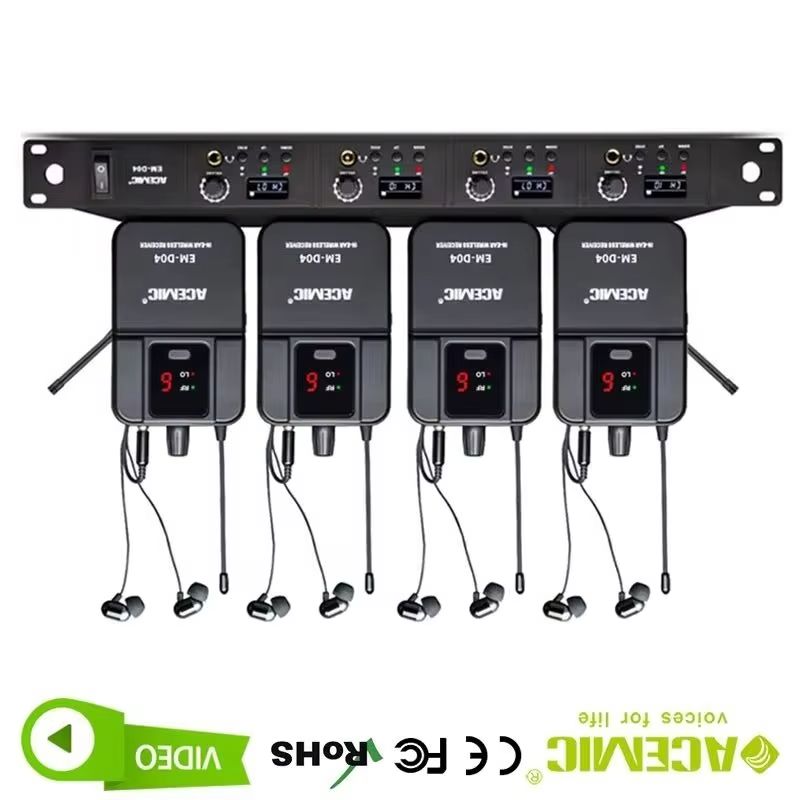 In Ear Monitor Iem - 4-kanałowy bezprzewodowy system monitoringu dousznego Acemic