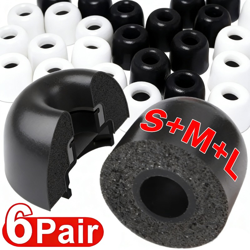 Earphone Foam Tip - 6-3 Pary Miękkich Nakładek z Pianki