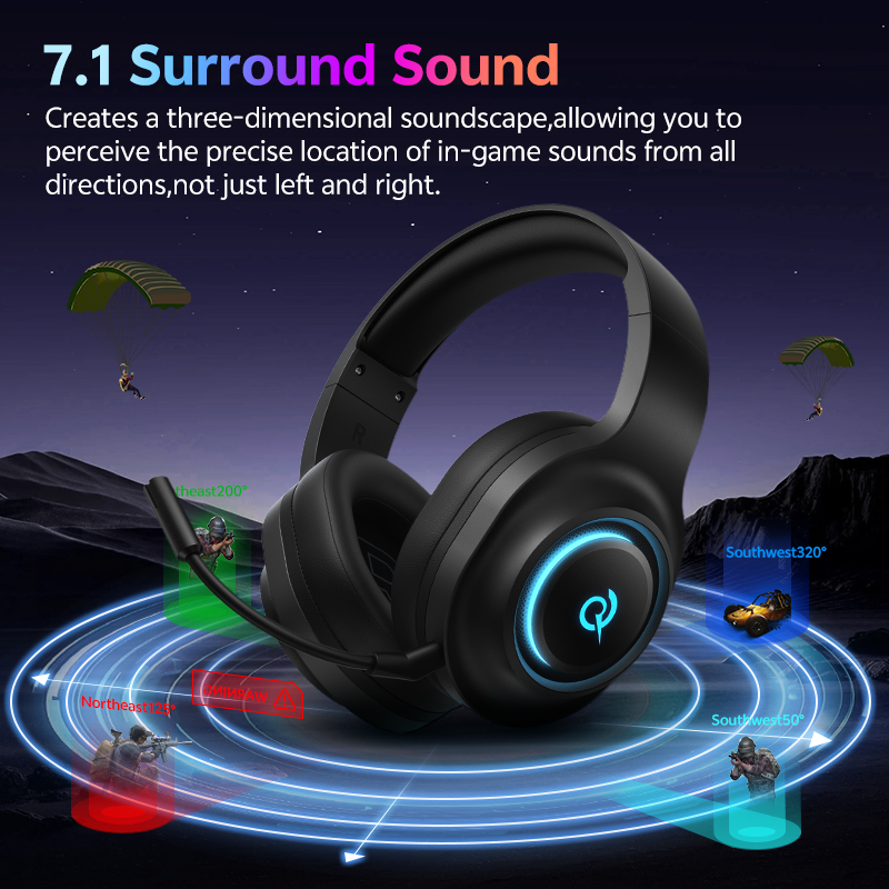 QCY Heroad V200 BH25H4GMA Gami – Gaming Headset Rgb recenzja i cena