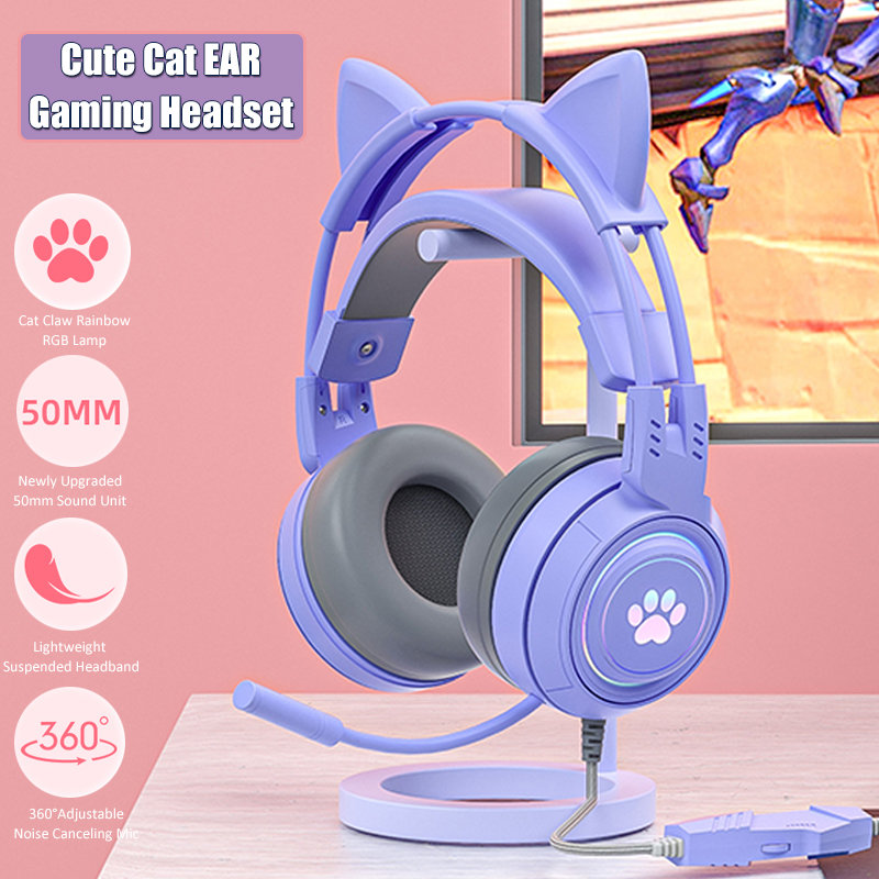 Słuchawki do gier z uchem kota – Gaming Headset Rgb recenzja i cena